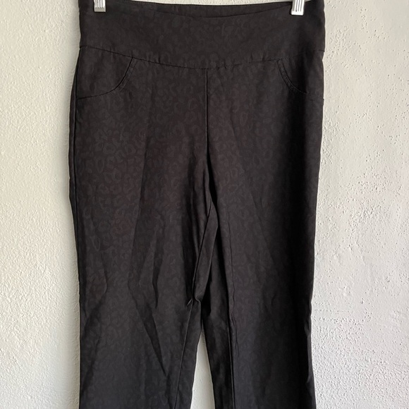 LIOR Paris Woman Black Animal Print Pull Up Pants , Size 4 - Picture 2 of 7